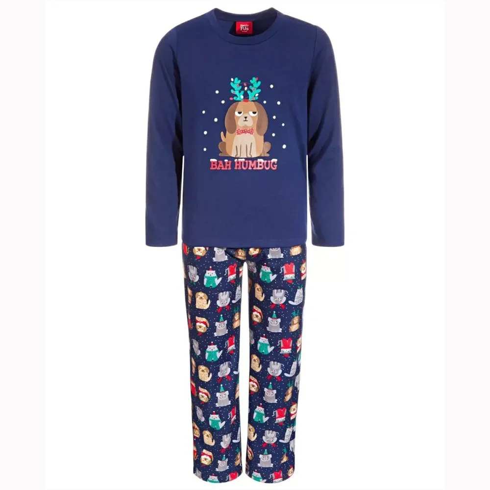 Matching Toddler, Little & Big Kids 2-Pc. Bah Humbug Family Pajama Set